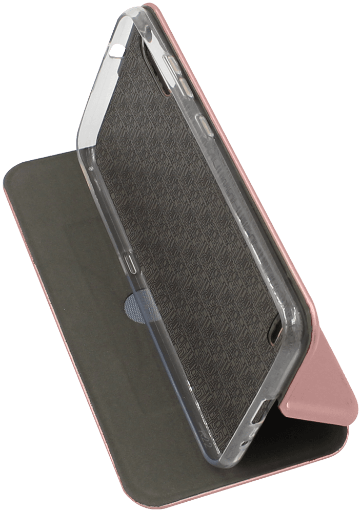 LG K22 oldalra nyíló mágneses flipes bőrtok prémium minőség rozéarany
