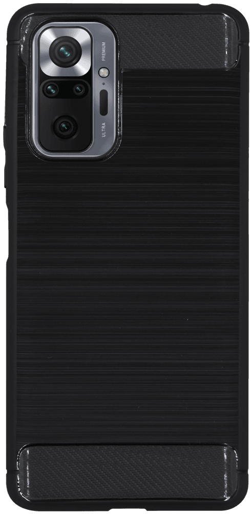 Xiaomi Redmi Note 10 Pro ütésálló tok szálcsiszolt-karbon minta légpárnás sarok fekete