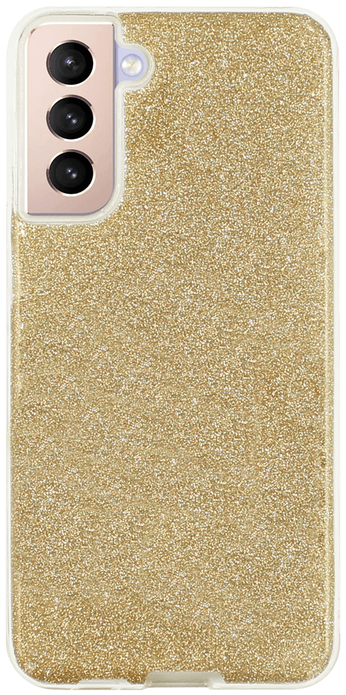 Samsung Galaxy S21 Plus 5G (SM-G996B) szilikon tok csillogó hátlap arany