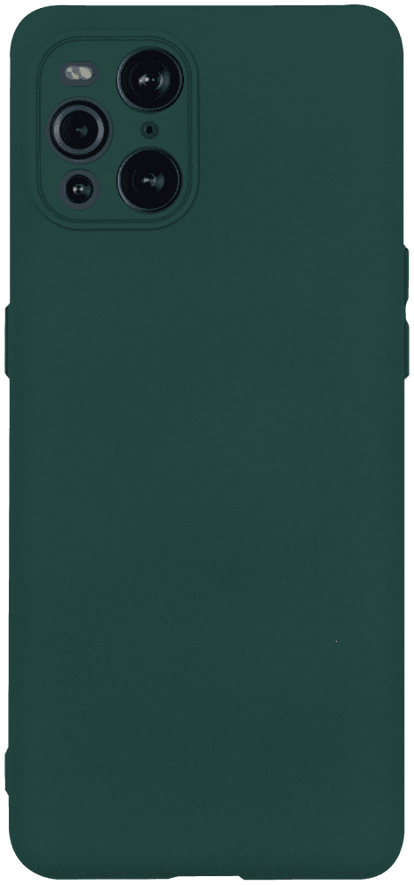 Oppo Find X3 szilikon tok kameravédővel matt sötétzöld