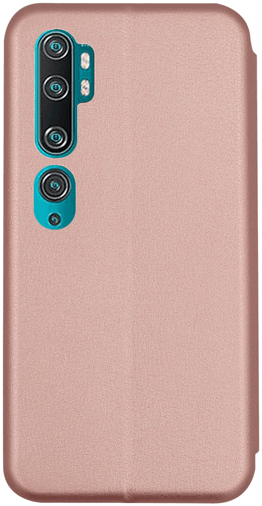 Xiaomi Mi Note 10 oldalra nyíló mágneses flipes bőrtok prémium minőség rozéarany