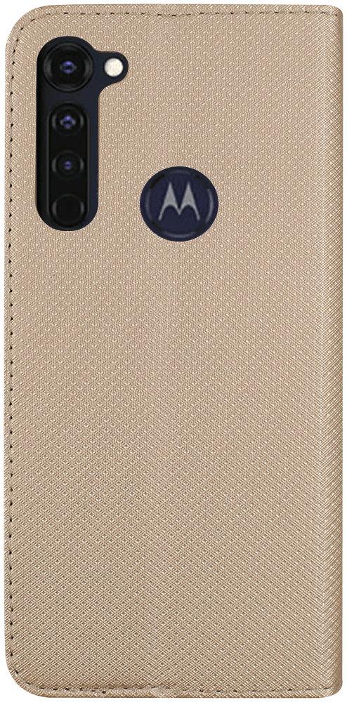 Motorola Moto G Pro oldalra nyíló flipes bőrtok rombusz mintás arany