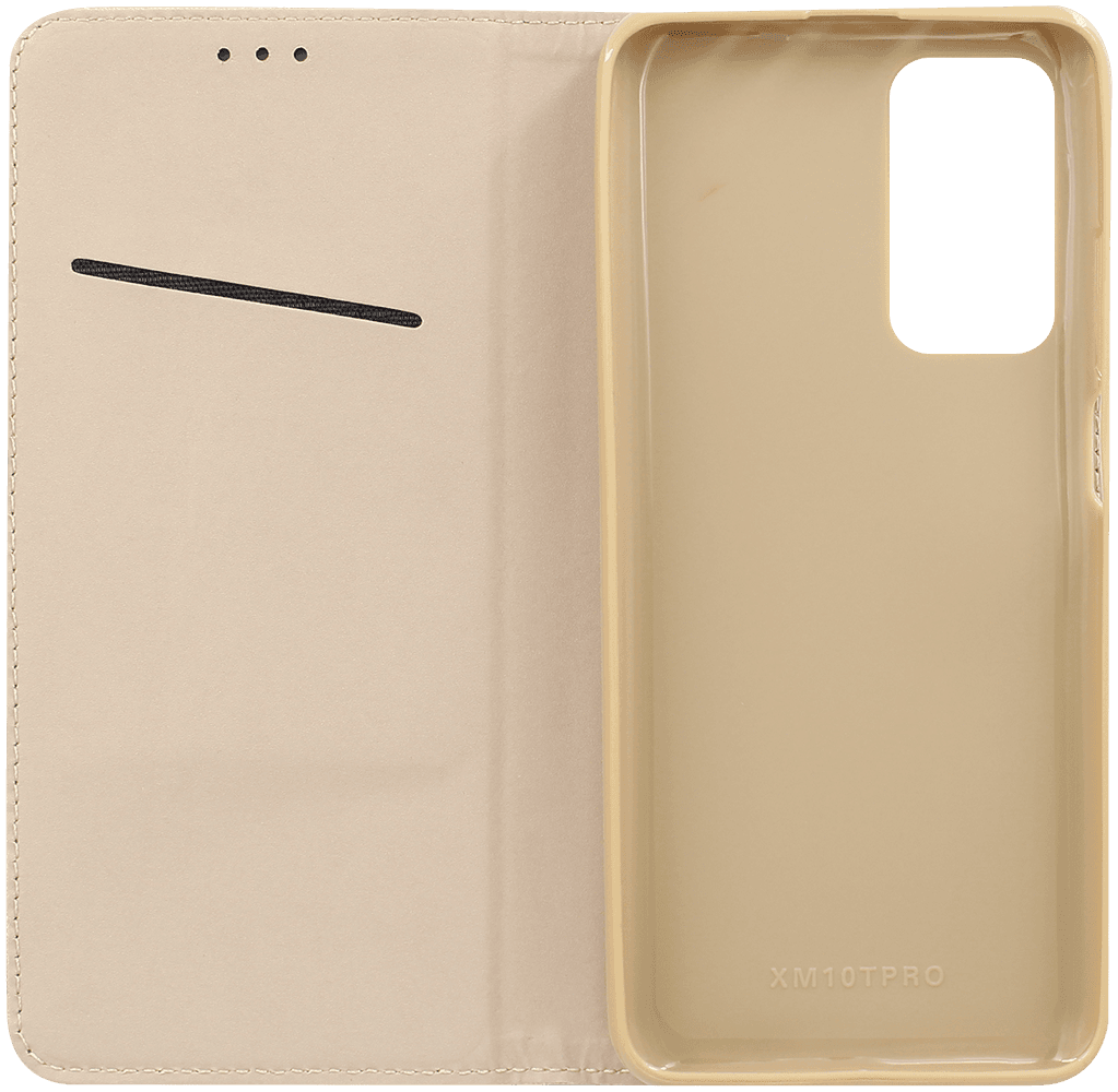Xiaomi Mi 10T Pro oldalra nyíló flipes bőrtok rombusz mintás arany