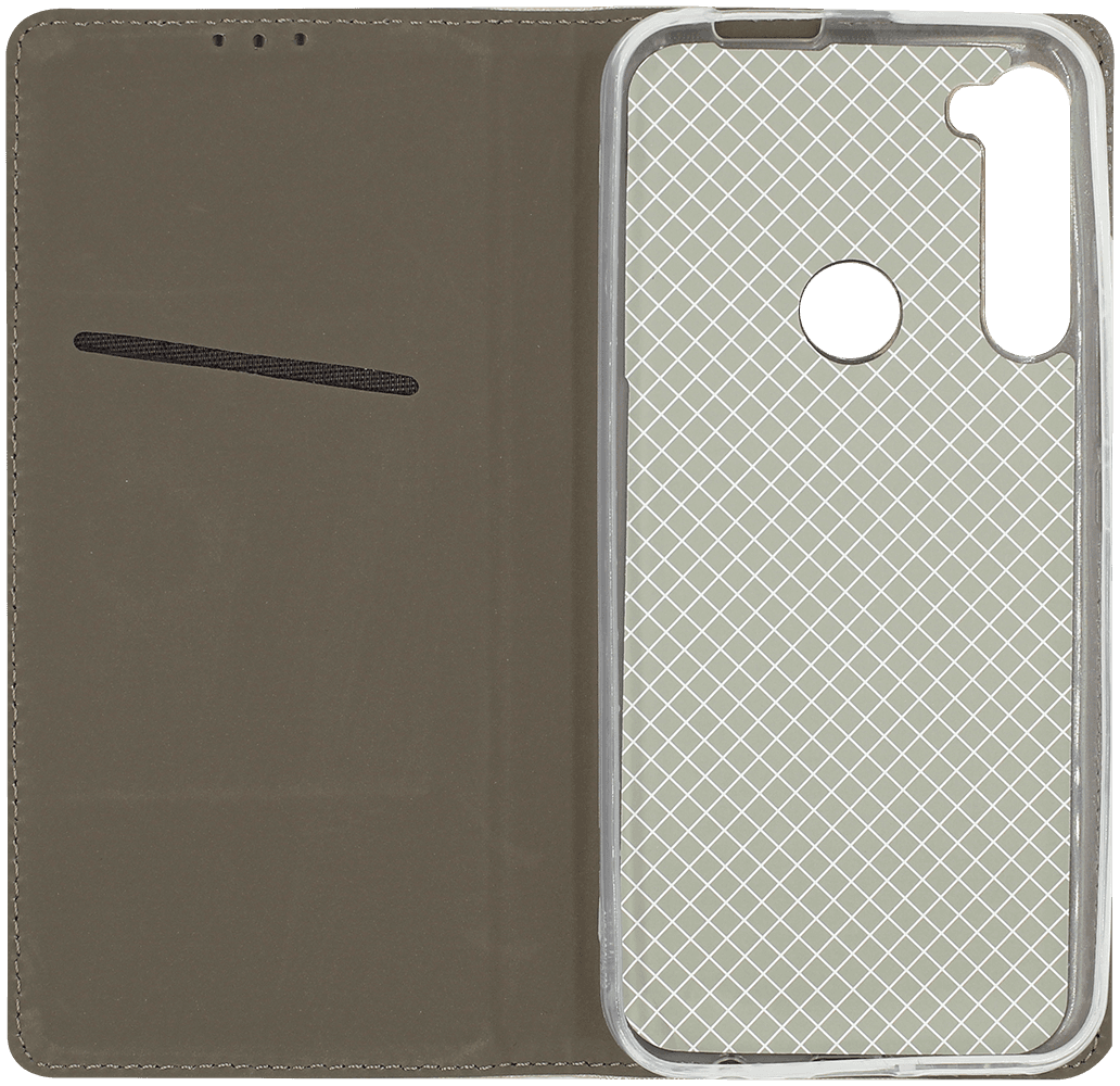 Motorola One Fusion Plus oldalra nyíló flipes bőrtok rombusz mintás arany