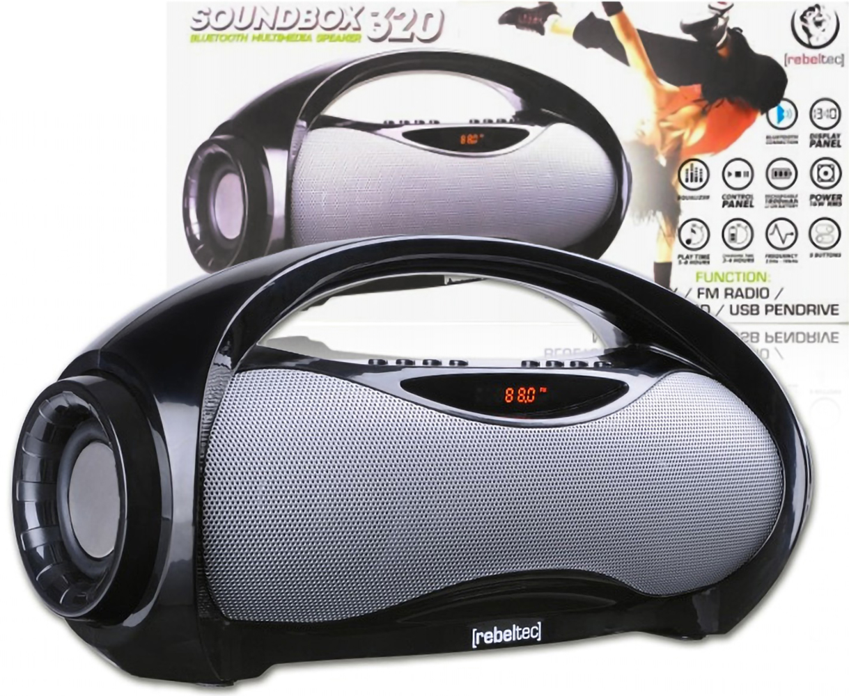Motorola One Vision kompatibilis bluetooth hangszóró Rebeltec Soundbox fekete