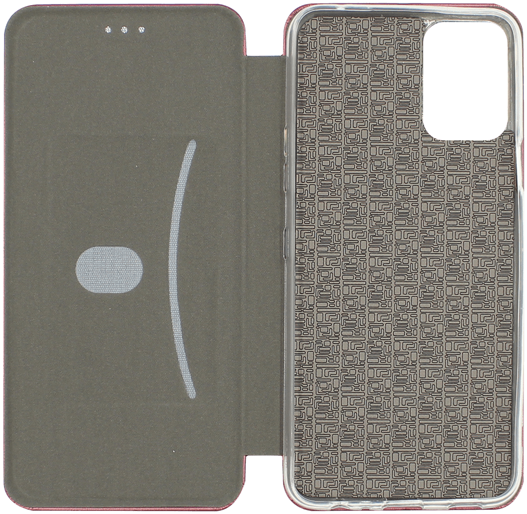 LG K52 oldalra nyíló mágneses flipes bőrtok prémium minőség bordó