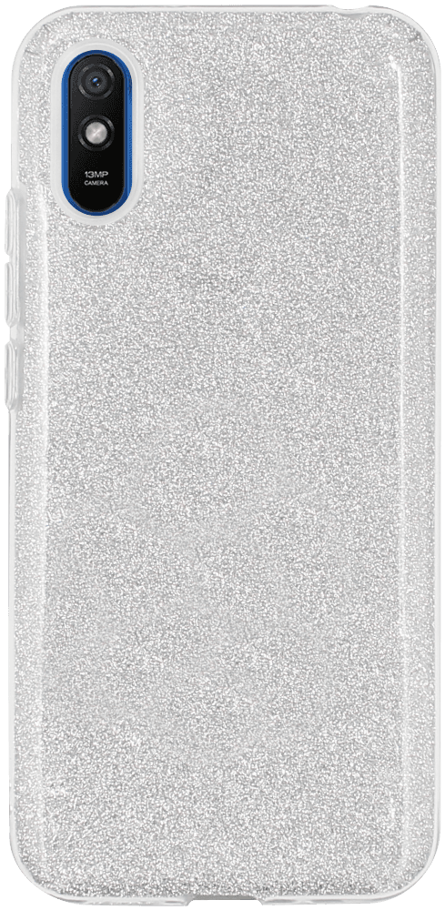 Xiaomi Redmi 9A szilikon tok csillogó hátlap ezüst