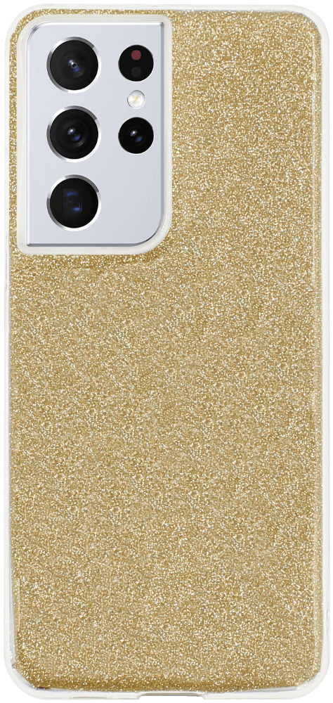 Samsung Galaxy S21 Ultra 5G (SM-G998B) szilikon tok csillogó hátlap arany