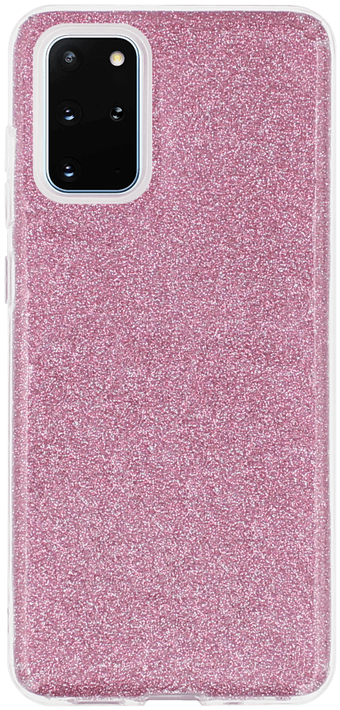 Samsung Galaxy S20 Plus (SM-G985F) szilikon tok csillogó hátlap rózsaszín