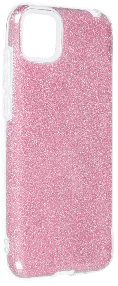 Apple iPhone 6S szilikon tok csillogó hátlap logónál átlátszó rózsaszín