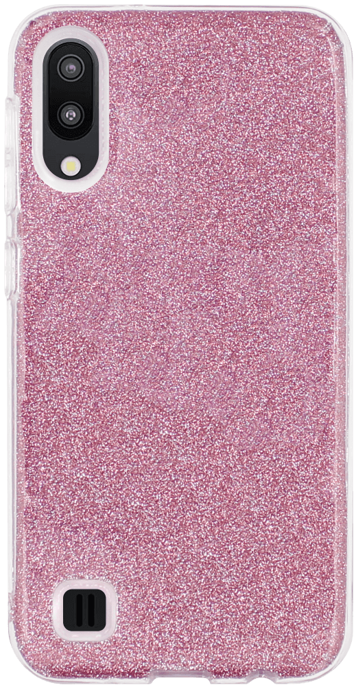 Samsung Galaxy M10 (SM-M105) szilikon tok csillogó hátlap rózsaszín