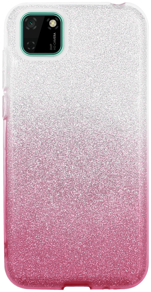 Huawei Y5P szilikon tok csillogó hátlap rózsaszín/ezüst
