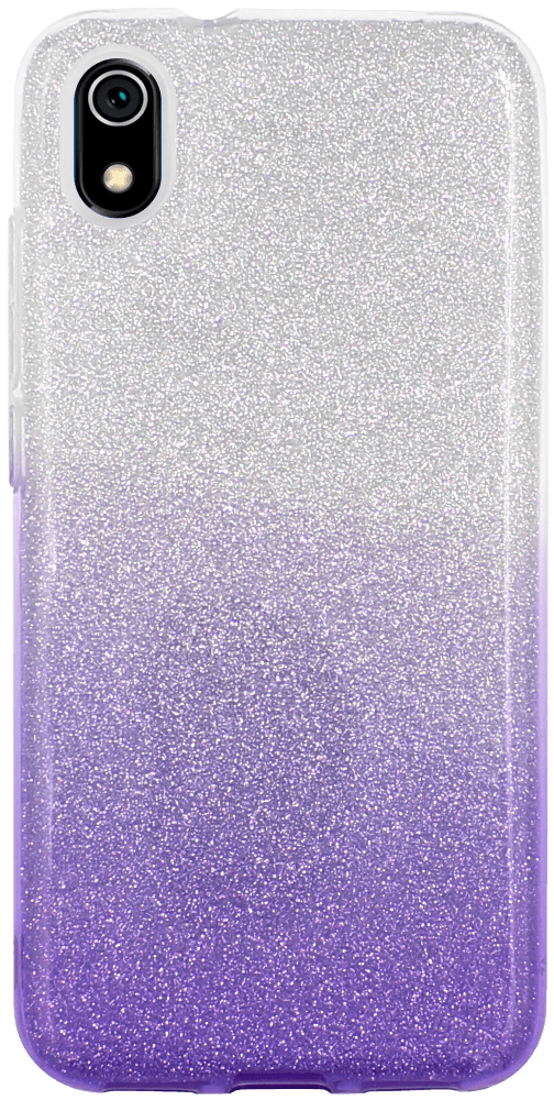 Xiaomi Redmi 7A szilikon tok csillogó hátlap lila/ezüst