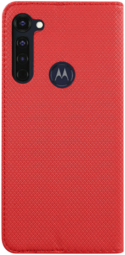 Motorola Moto G Pro oldalra nyíló flipes bőrtok rombusz mintás piros
