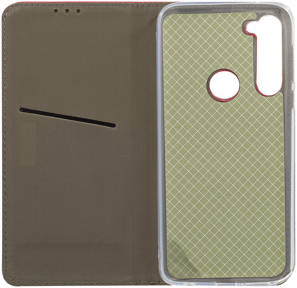 Motorola Moto G Pro oldalra nyíló flipes bőrtok rombusz mintás piros