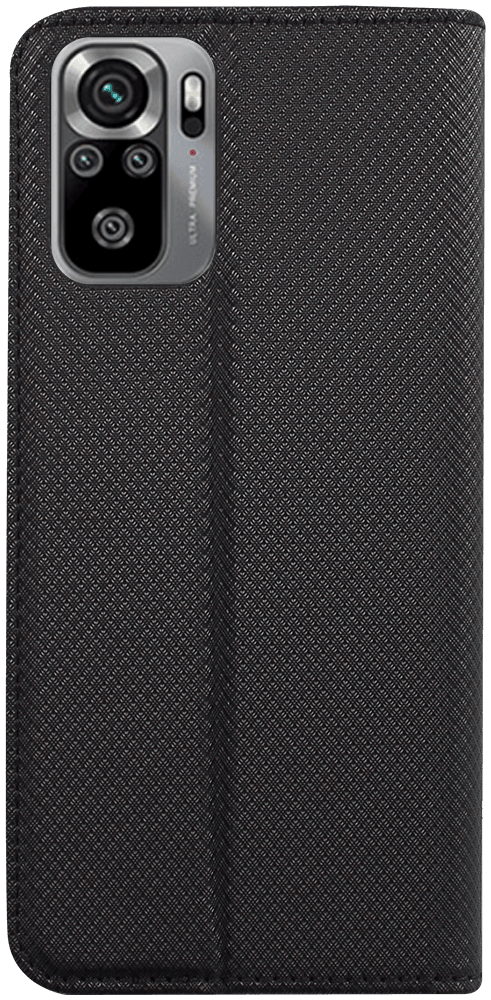 Xiaomi Redmi Note 10 oldalra nyíló flipes bőrtok rombusz mintás fekete