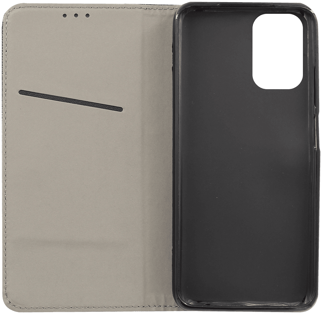 Xiaomi Redmi Note 10 oldalra nyíló flipes bőrtok rombusz mintás fekete