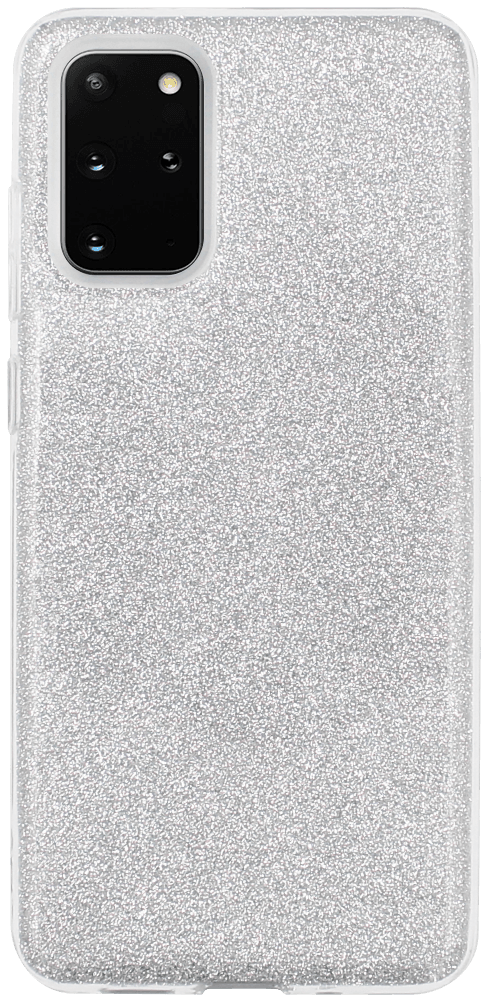 Samsung Galaxy S20 Plus (SM-G985F) szilikon tok csillogó hátlap ezüst