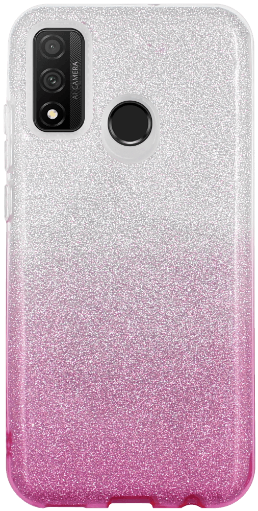 Huawei P Smart 2020 szilikon tok csillogó hátlap rózsaszín/ezüst