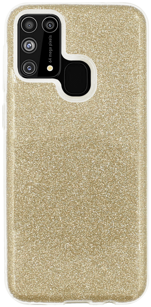 Samsung Galaxy M31 (SM-M315F) szilikon tok csillogó hátlap arany