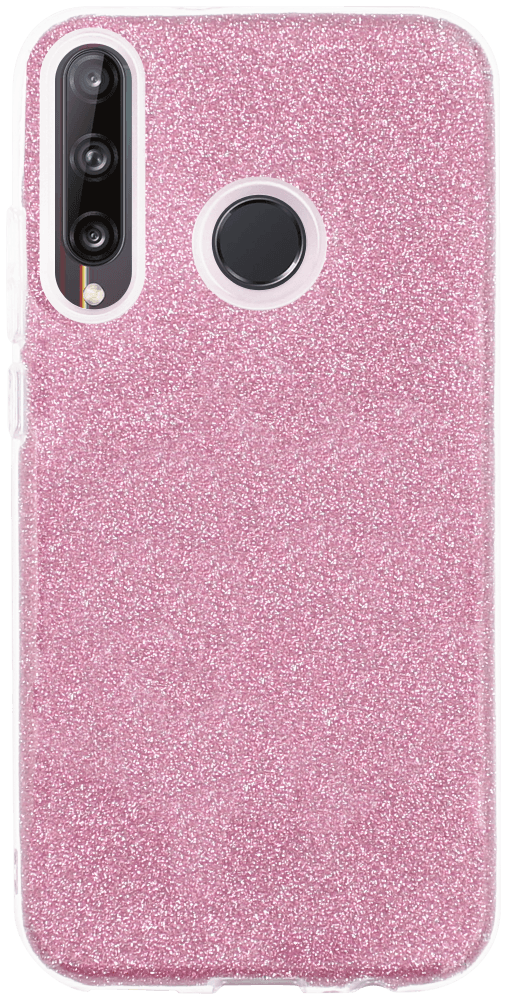 Huawei P40 Lite E szilikon tok csillogó hátlap rózsaszín