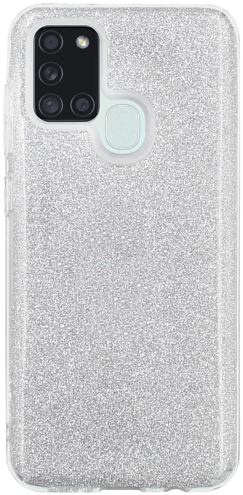 Samsung Galaxy A21s (SM-A217F) szilikon tok csillogó hátlap ezüst
