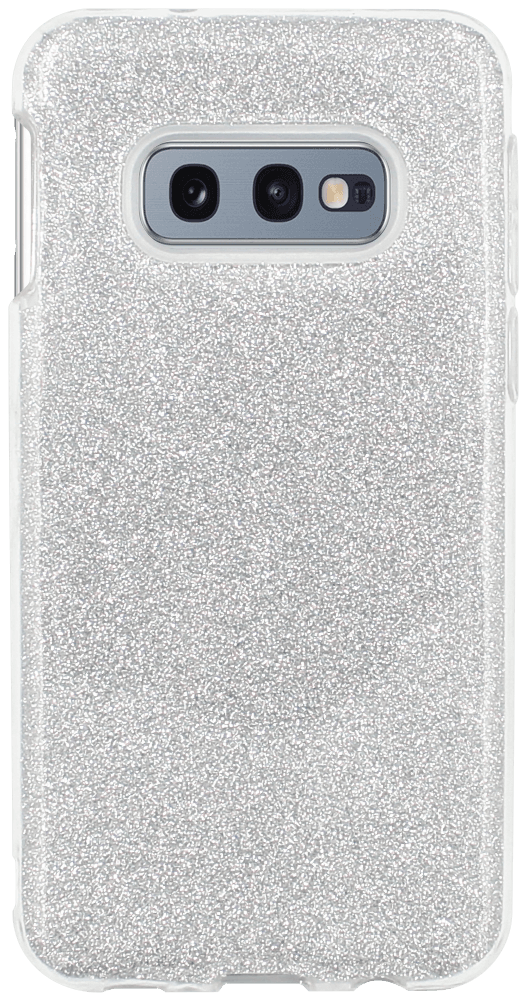 Samsung Galaxy S10e (SM-G970) szilikon tok csillogó hátlap ezüst
