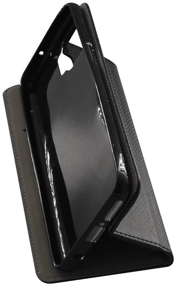 Motorola Moto G 5G Plus oldalra nyíló flipes bőrtok rombusz mintás fekete