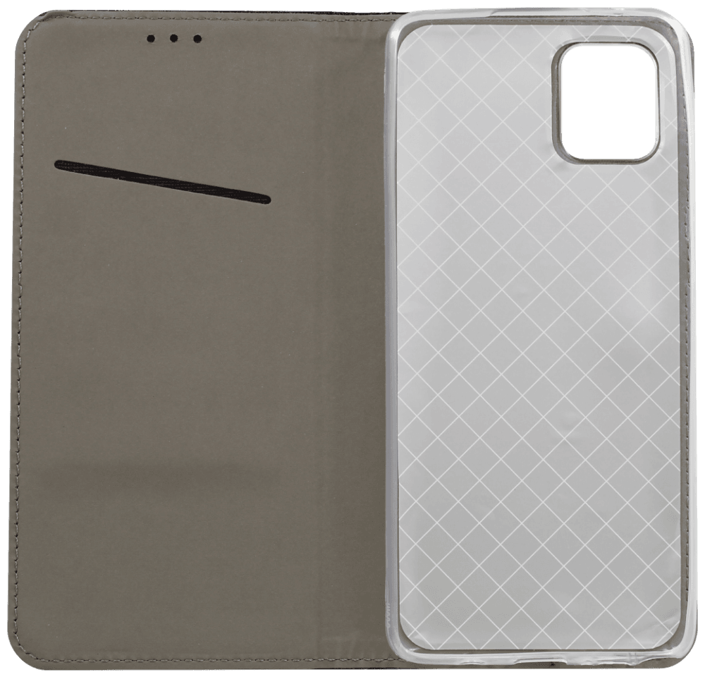 Samsung Galaxy Note 10 Lite (SM-N770F) oldalra nyíló flipes bőrtok rombusz mintás fekete