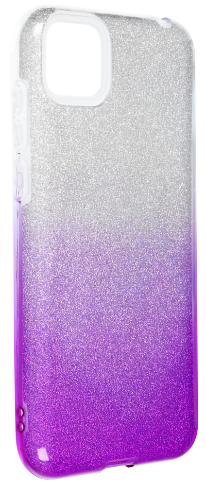 Apple iPhone 11 Pro szilikon tok csillogó hátlap logó kihagyós lila/ezüst