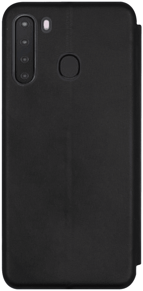 Samsung Galaxy A21 (SM-A210F) oldalra nyíló mágneses flipes bőrtok prémium minőség fekete