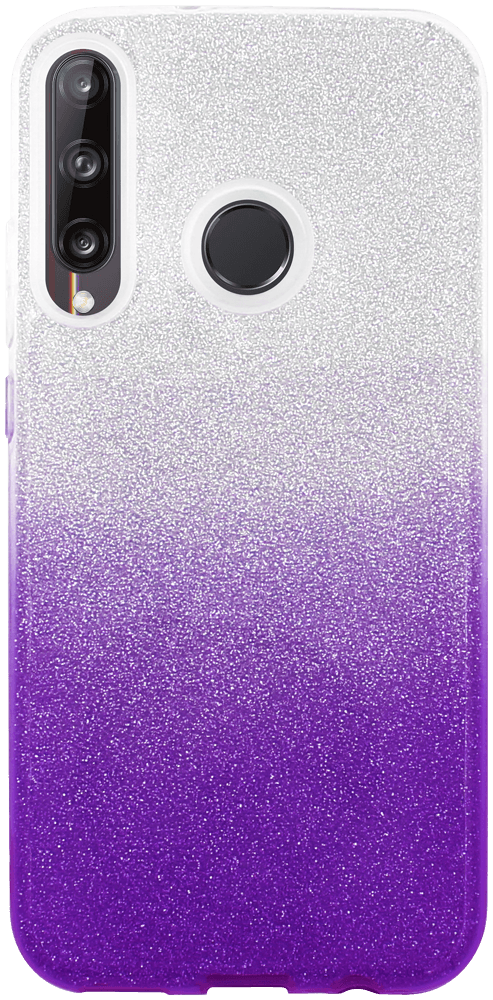 Huawei P40 Lite E szilikon tok csillogó hátlap lila/ezüst