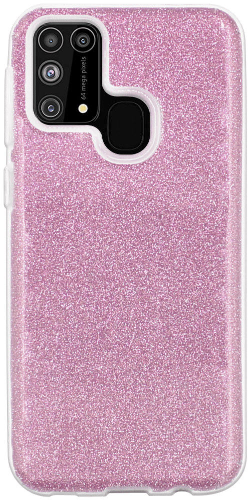 Samsung Galaxy M31 (SM-M315F) szilikon tok csillogó hátlap rózsaszín