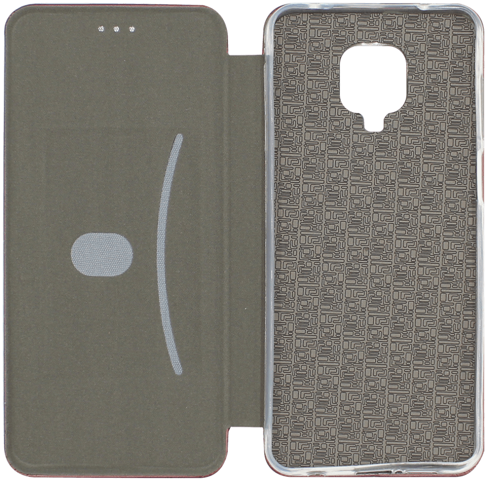 Xiaomi Redmi Note 9 Pro Max oldalra nyíló mágneses flipes bőrtok prémium minőség bordó