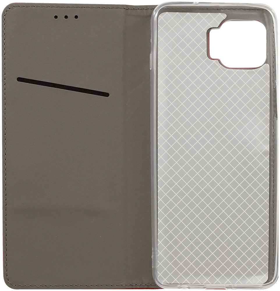 Motorola Moto G 5G Plus oldalra nyíló mágneses flipes bőrtok piros