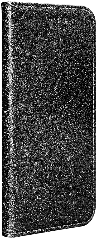 Samsung Galaxy A02s (SM-A025) oldalra nyíló flipes bőrtok csillámos fekete
