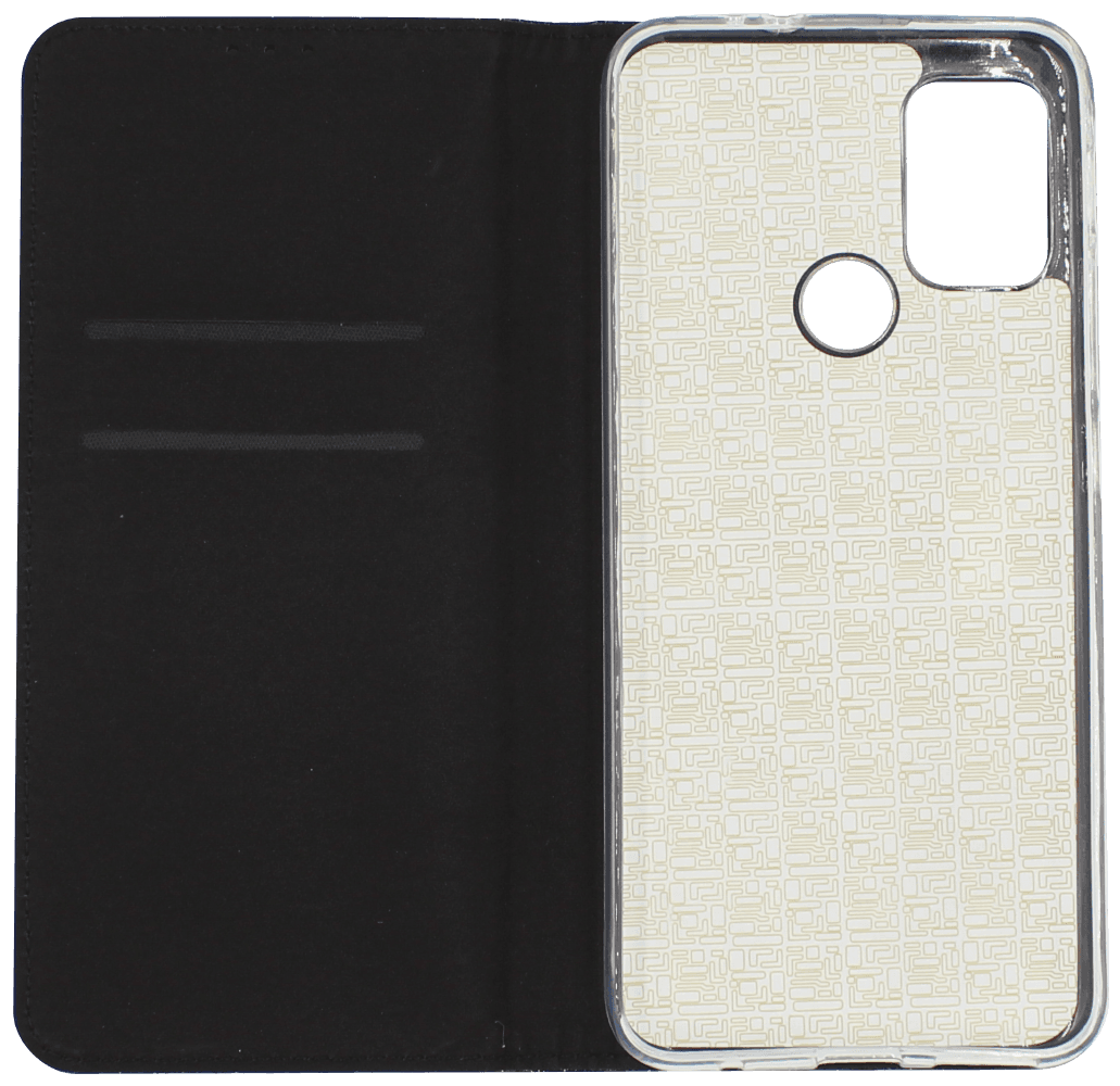 Motorola Moto G30 oldalra nyíló flipes bőrtok csillámos fekete