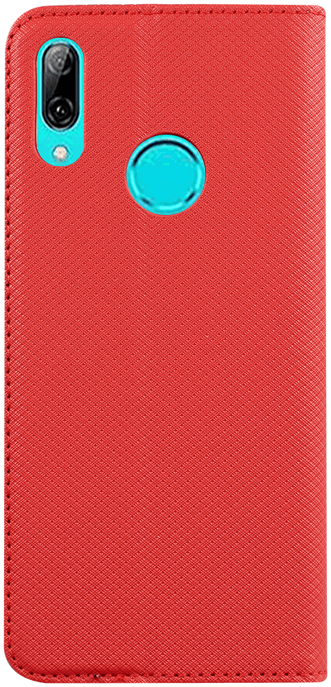 Huawei Y7 Prime 2019 oldalra nyíló flipes bőrtok rombusz mintás piros