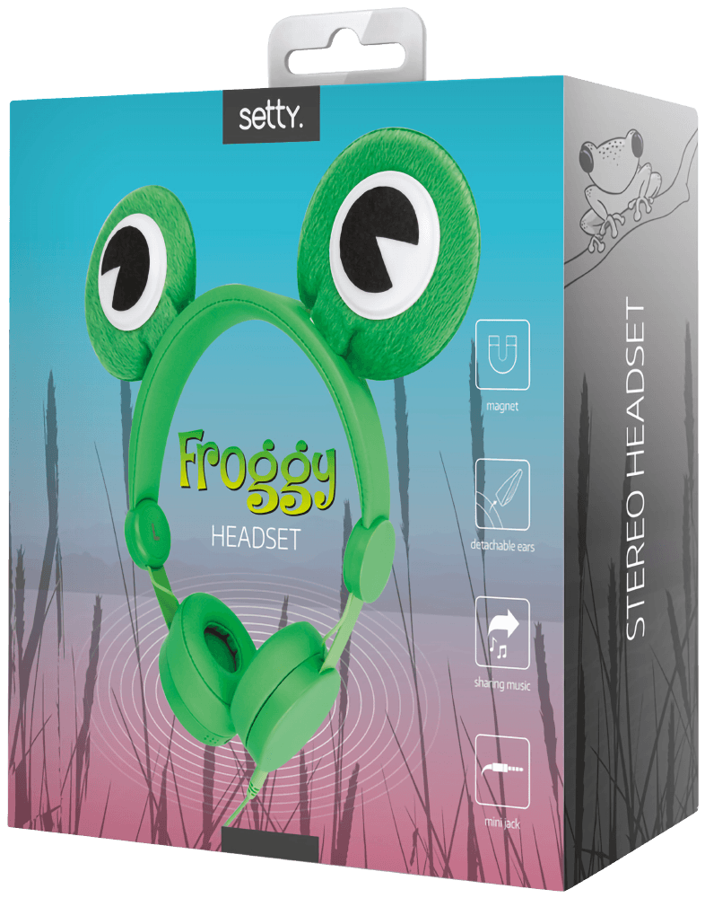 Motorola Moto E7 Setty vezetékes fejhallgató mágneses béka szemekkel