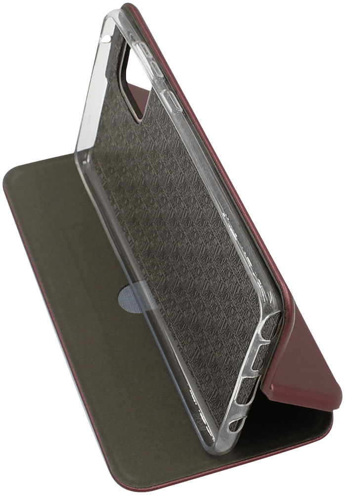 Samsung Galaxy Note 10 Lite (SM-N770F) oldalra nyíló mágneses flipes bőrtok prémium minőség bordó