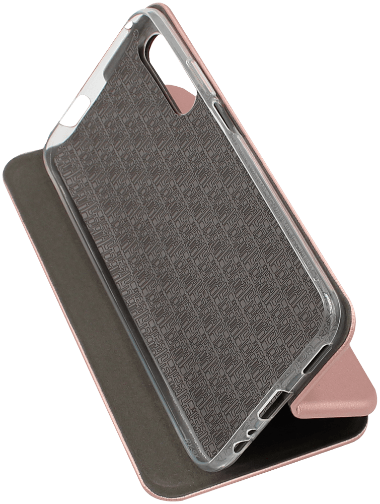 Huawei P Smart Pro 2019 oldalra nyíló mágneses flipes bőrtok rozéarany
