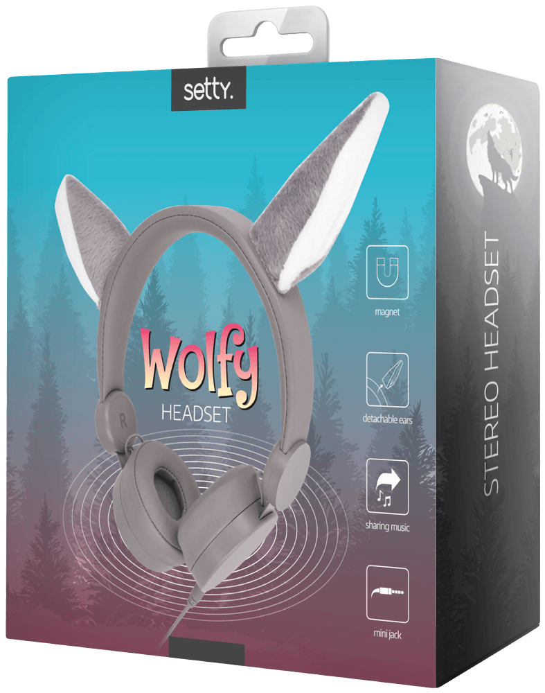 Sony Xperia XA1 Setty vezetékes fejhallgató mágneses farkas fülekkel