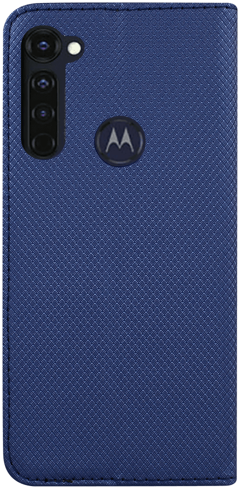 Motorola Moto G Pro oldalra nyíló flipes bőrtok rombusz mintás sötétkék