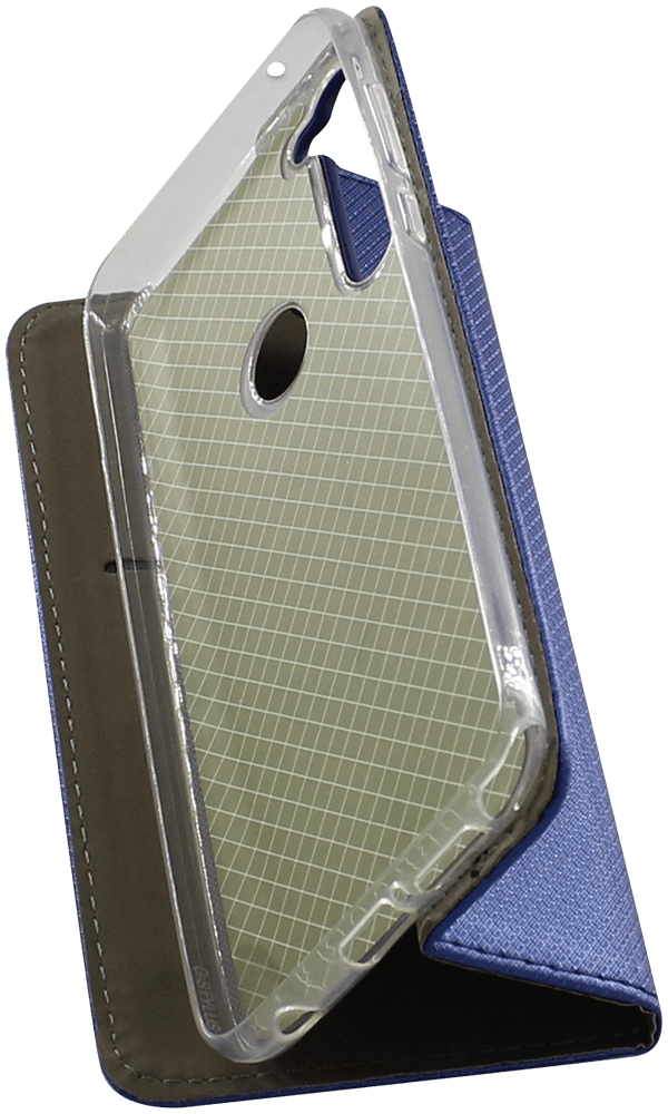 Motorola Moto G Pro oldalra nyíló flipes bőrtok rombusz mintás sötétkék