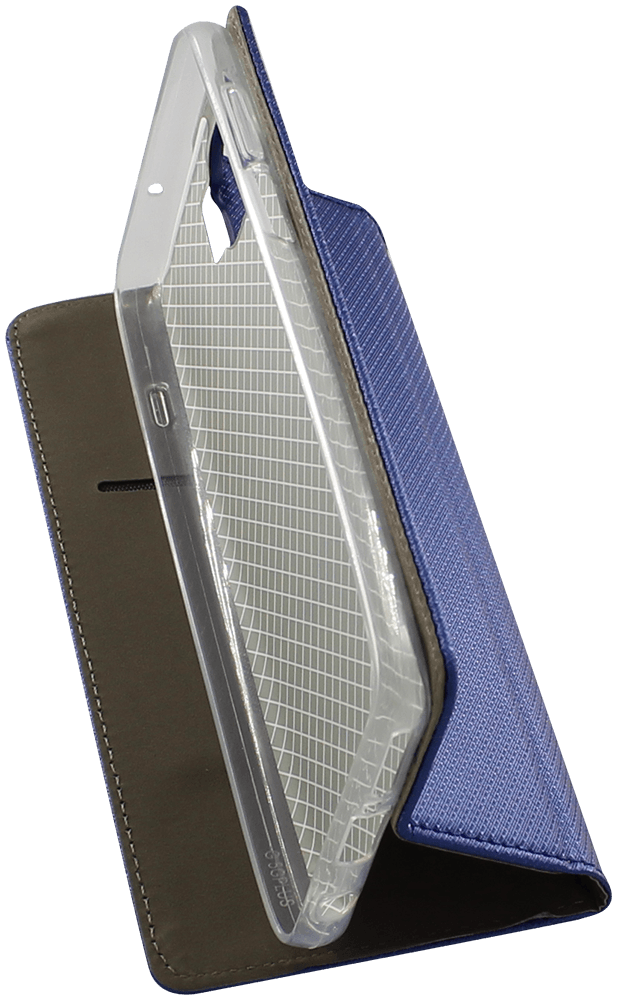 Motorola Moto G 5G Plus oldalra nyíló flipes bőrtok rombusz mintás sötétkék