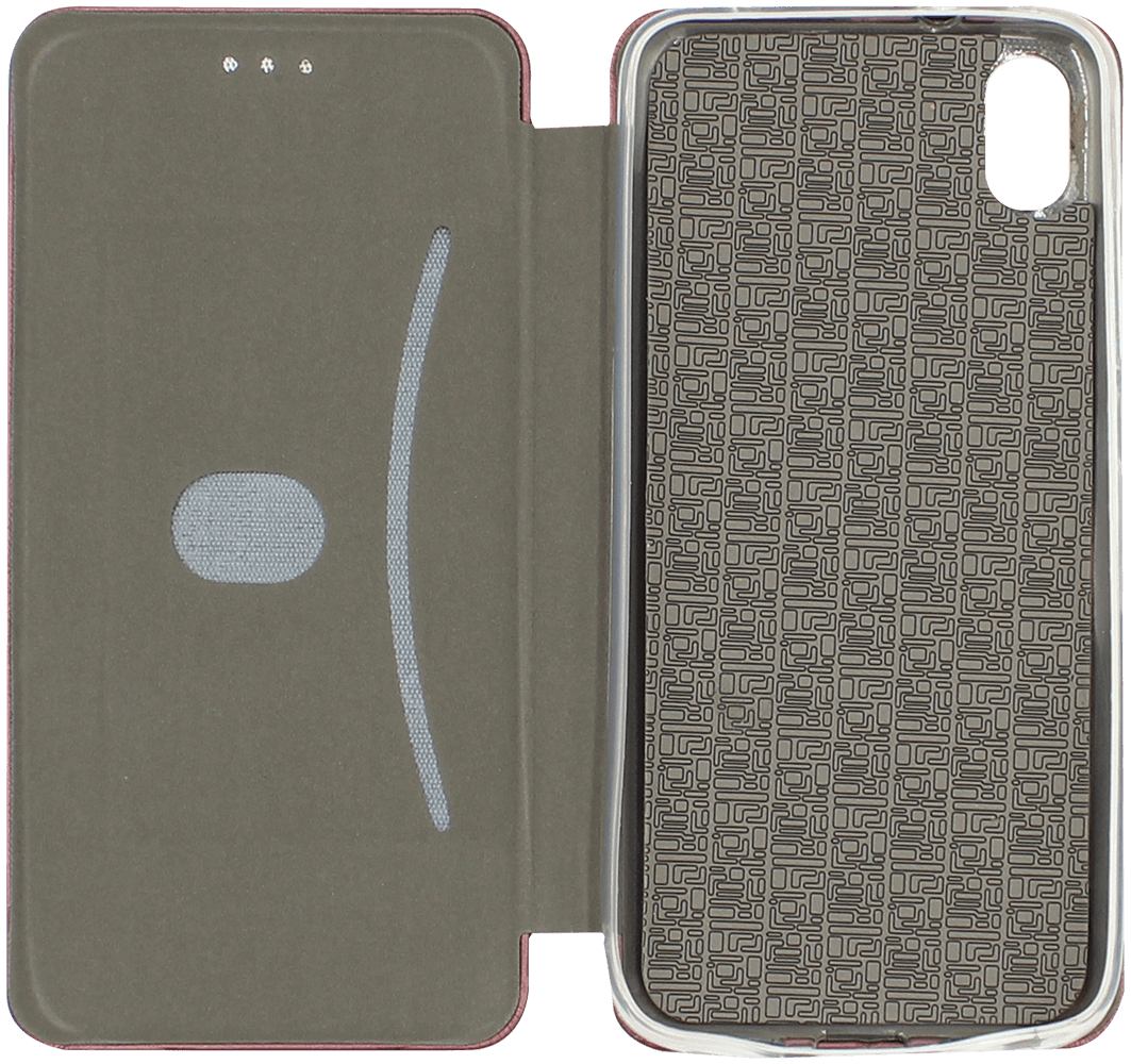 Xiaomi Redmi 7A oldalra nyíló mágneses flipes bőrtok prémium minőség bordó