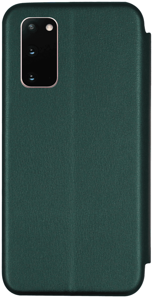 Samsung Galaxy S20 (SM-G980F) oldalra nyíló mágneses flipes bőrtok prémium minőség sötétzöld