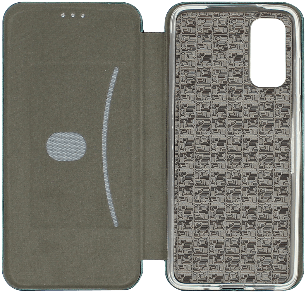 Samsung Galaxy S20 (SM-G980F) oldalra nyíló mágneses flipes bőrtok prémium minőség sötétzöld