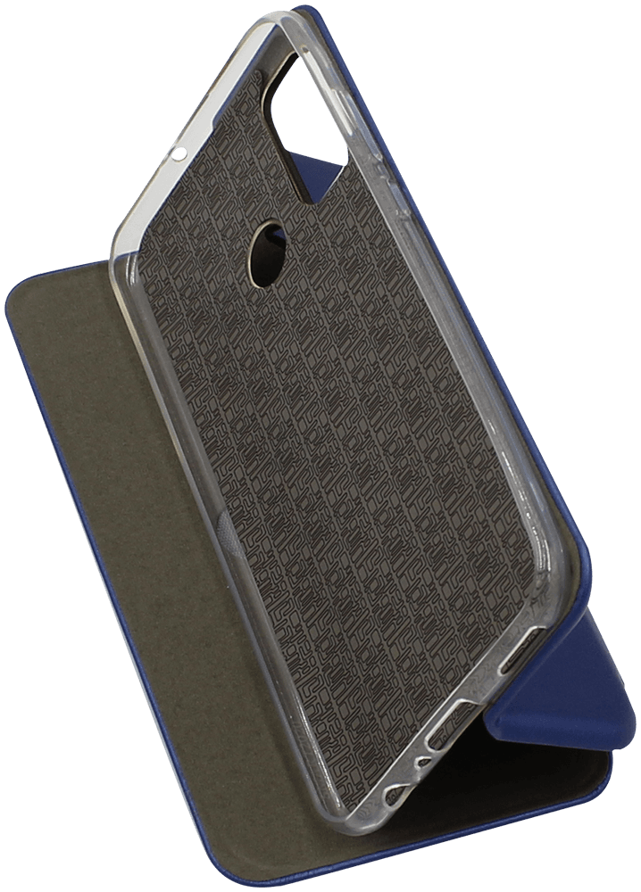 Huawei P Smart 2020 oldalra nyíló mágneses flipes bőrtok prémium minőség sötétkék