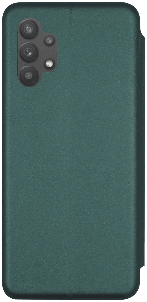 Samsung Galaxy A32 5G (SM-A326) oldalra nyíló mágneses flipes bőrtok prémium minőség sötétzöld